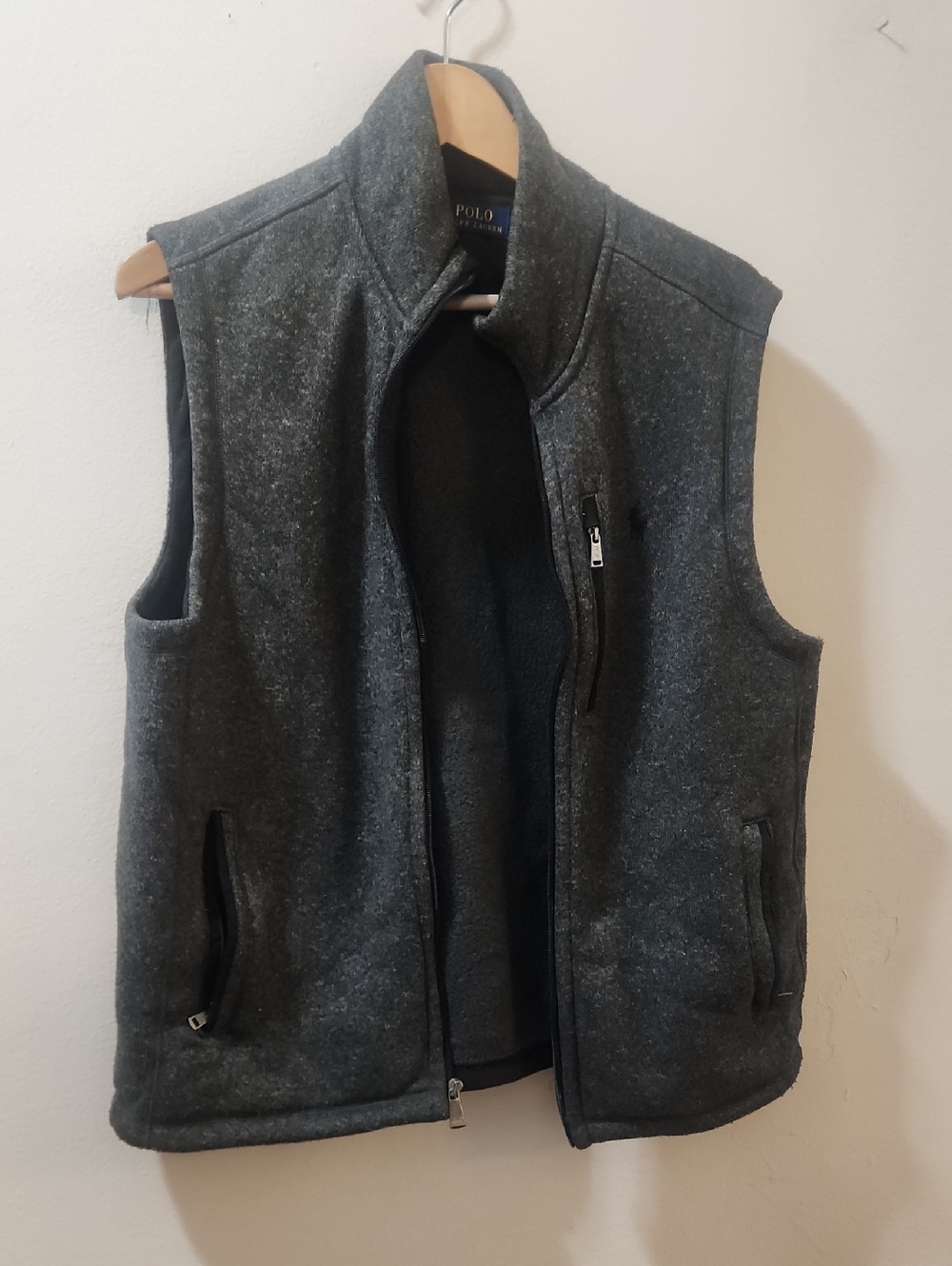Polo by Ralph Lauren Dark Gray Sleeveless Fleece Vest